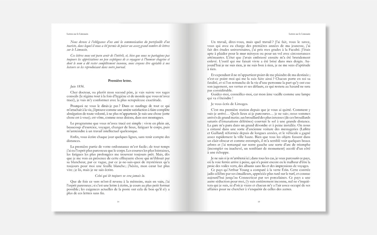 Lettres sur le Limousin - Récit de voyage